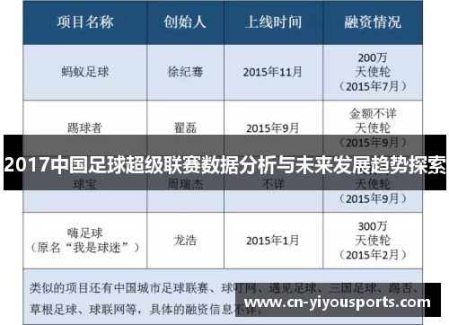 2017中国足球超级联赛数据分析与未来发展趋势探索