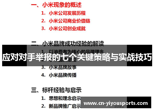 应对对手举报的七个关键策略与实战技巧